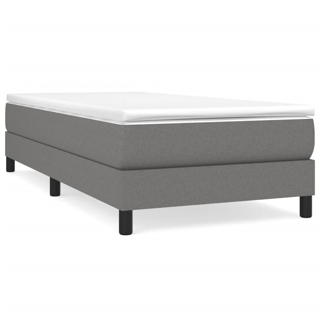Boxspring sengeramme Mørkegrå 90x200 cm Stof