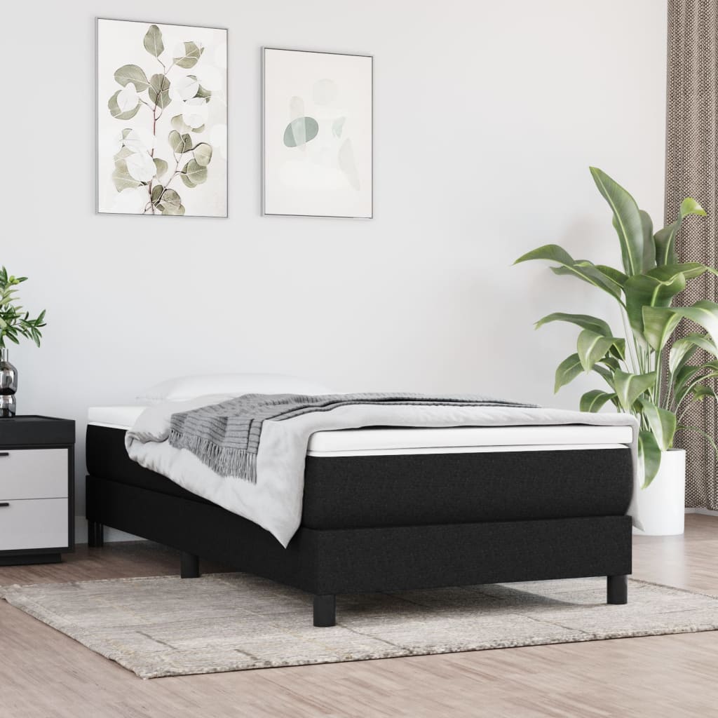 Boxspring sengeramme 90x200 cm stof sort billede