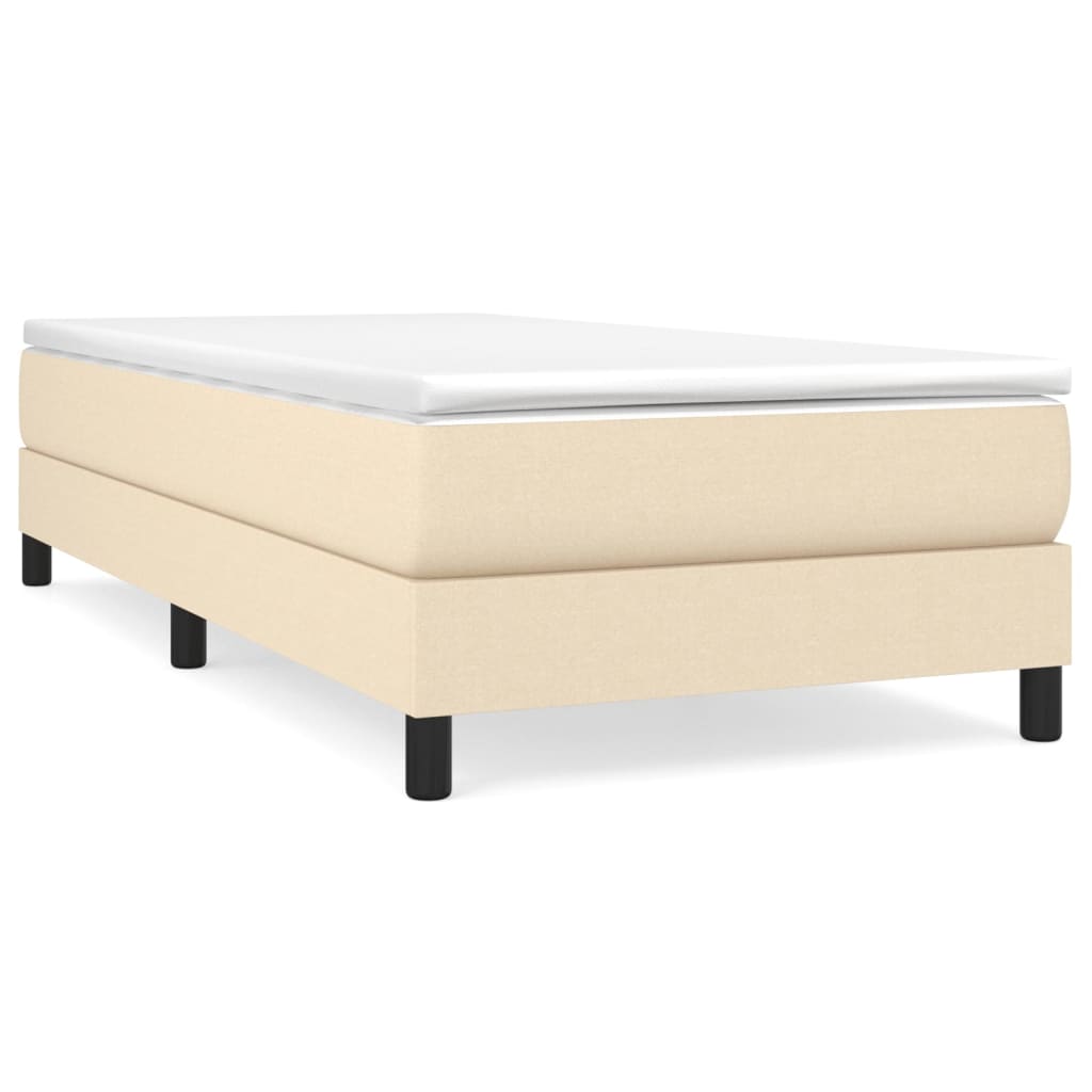 Boxspring sengeramme 90x200 cm stof cremefarvet