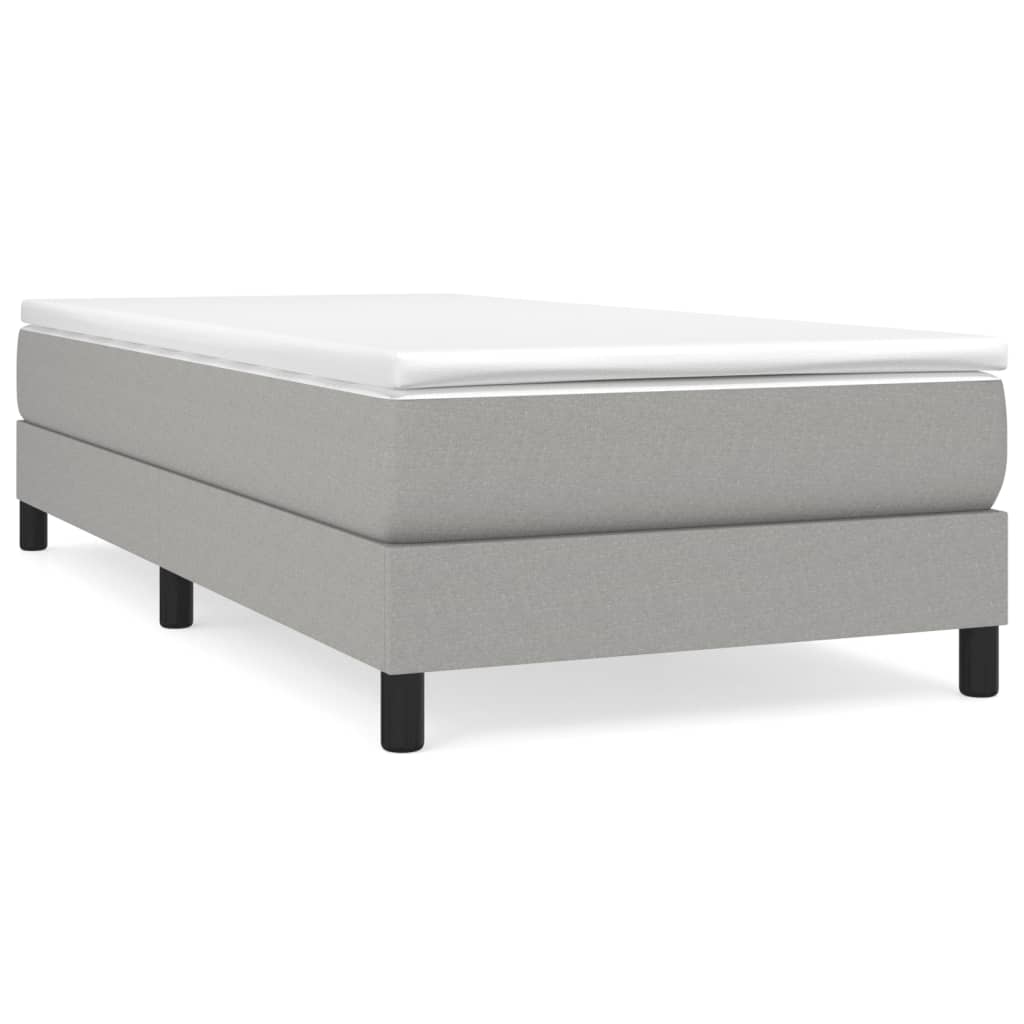 Boxspring sengeramme Lysegrå 100x200 cm Stof