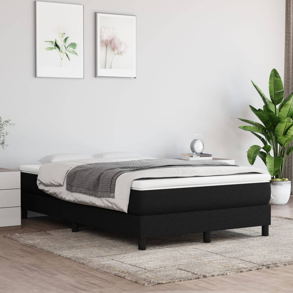 Boxspring sengeramme Sort 120x200 cm Stof billede
