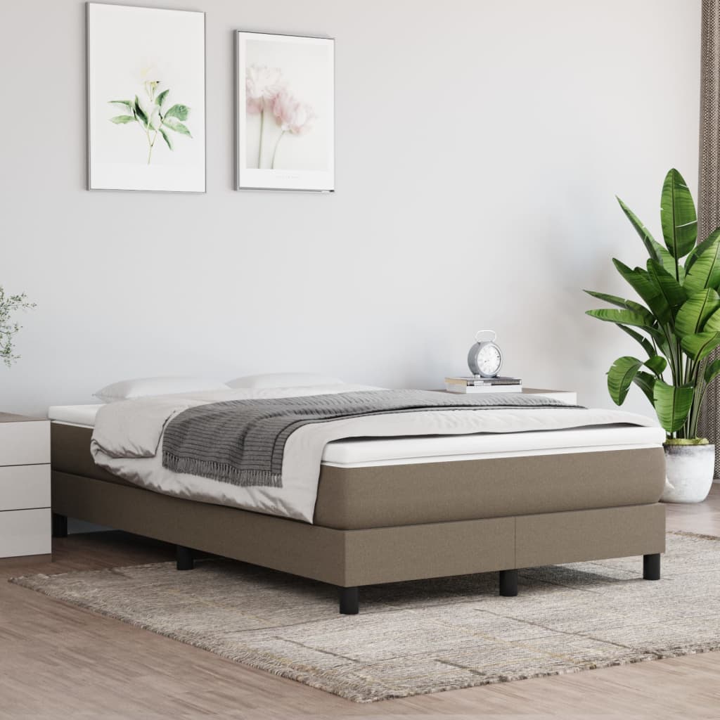 Boxspring sengeramme Taupe 120x200 cm Stof billede