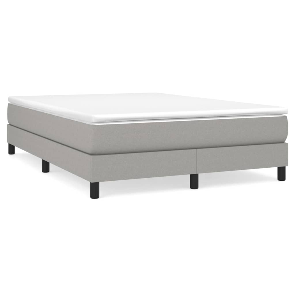 Boxspring sengeramme 140x190 cm stof lysegrå