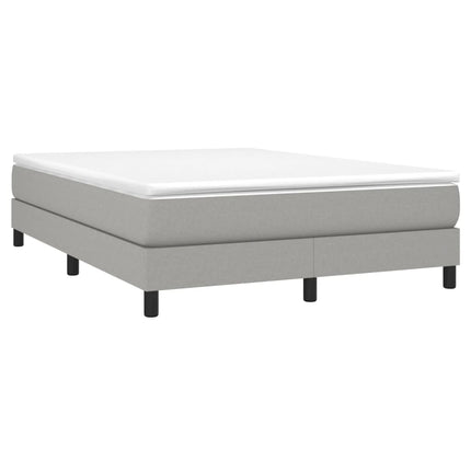 Boxspring sengeramme 140x190 cm stof lysegrå