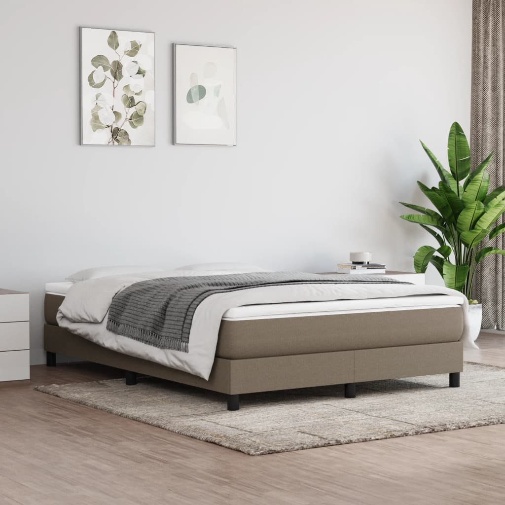 Boxspring sengeramme 140x190 cm stof gråbrun