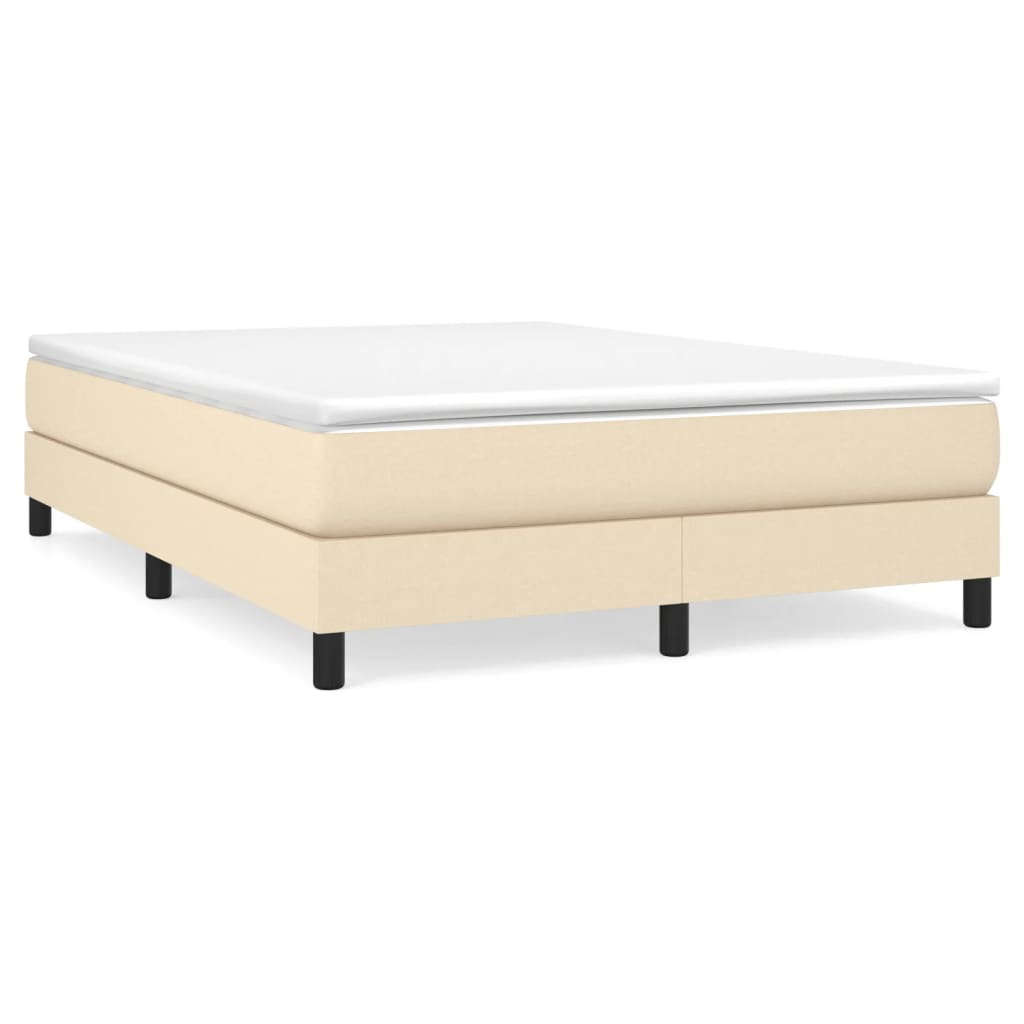 Boxspring sengeramme 140x190 cm stof cremefarvet