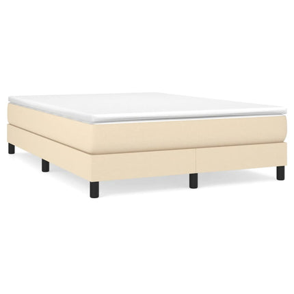 Boxspring sengeramme 140x190 cm stof cremefarvet
