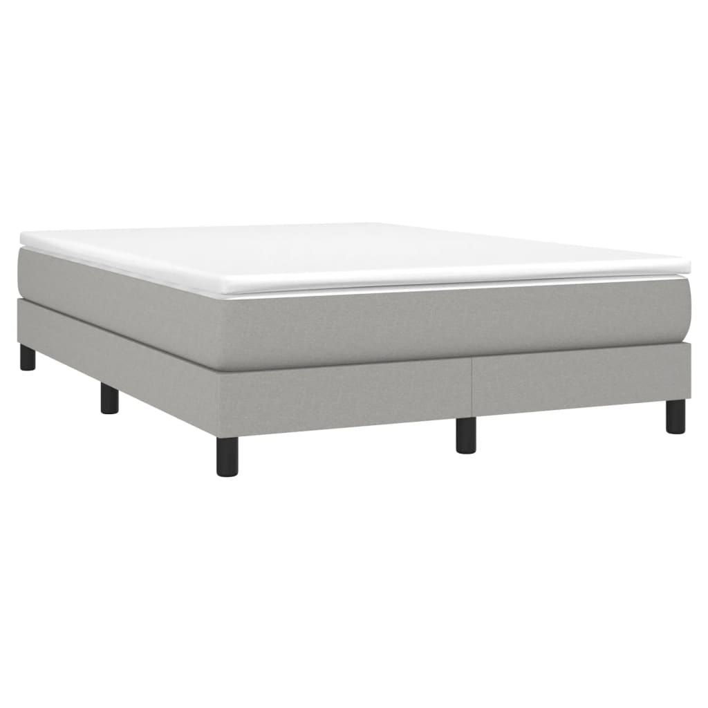 Boxspring sengeramme 140x200 cm stof lysegrå