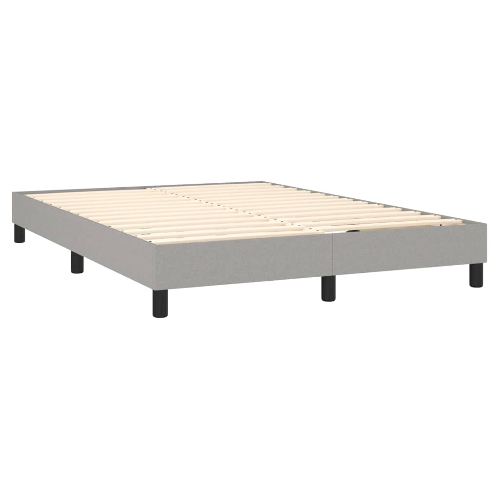 Boxspring sengeramme 140x200 cm stof lysegrå