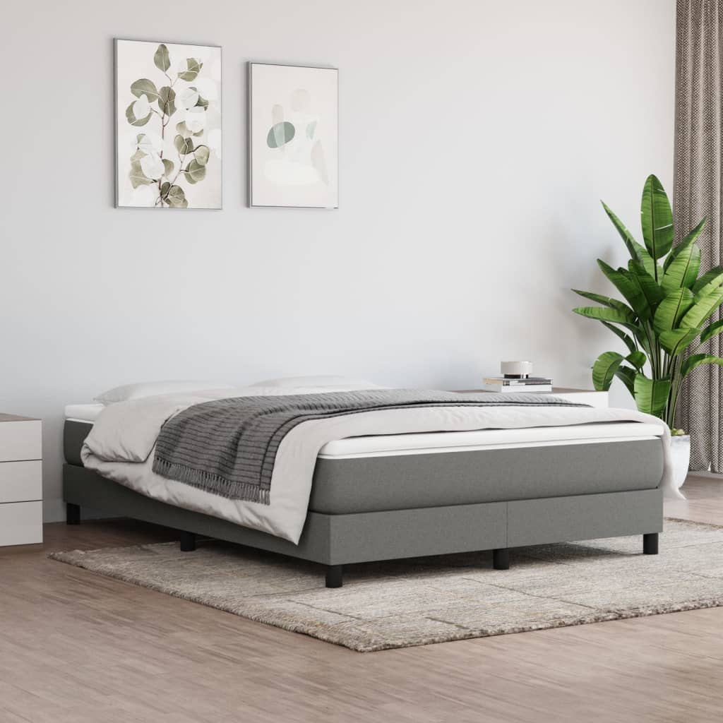 Boxspring sengeramme 140x200 cm stof mørkegrå billede