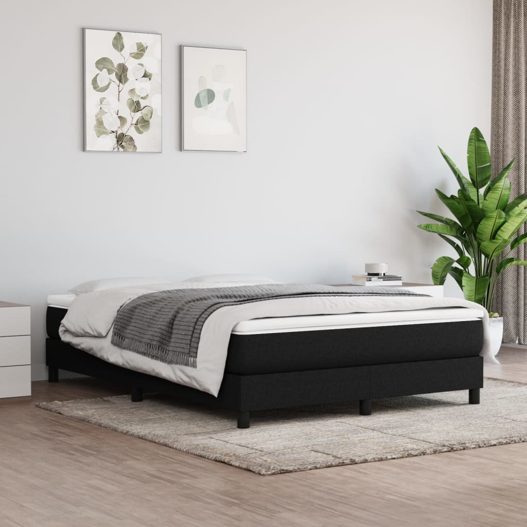 Boxspring sengeramme 140x200 cm stof sort billede
