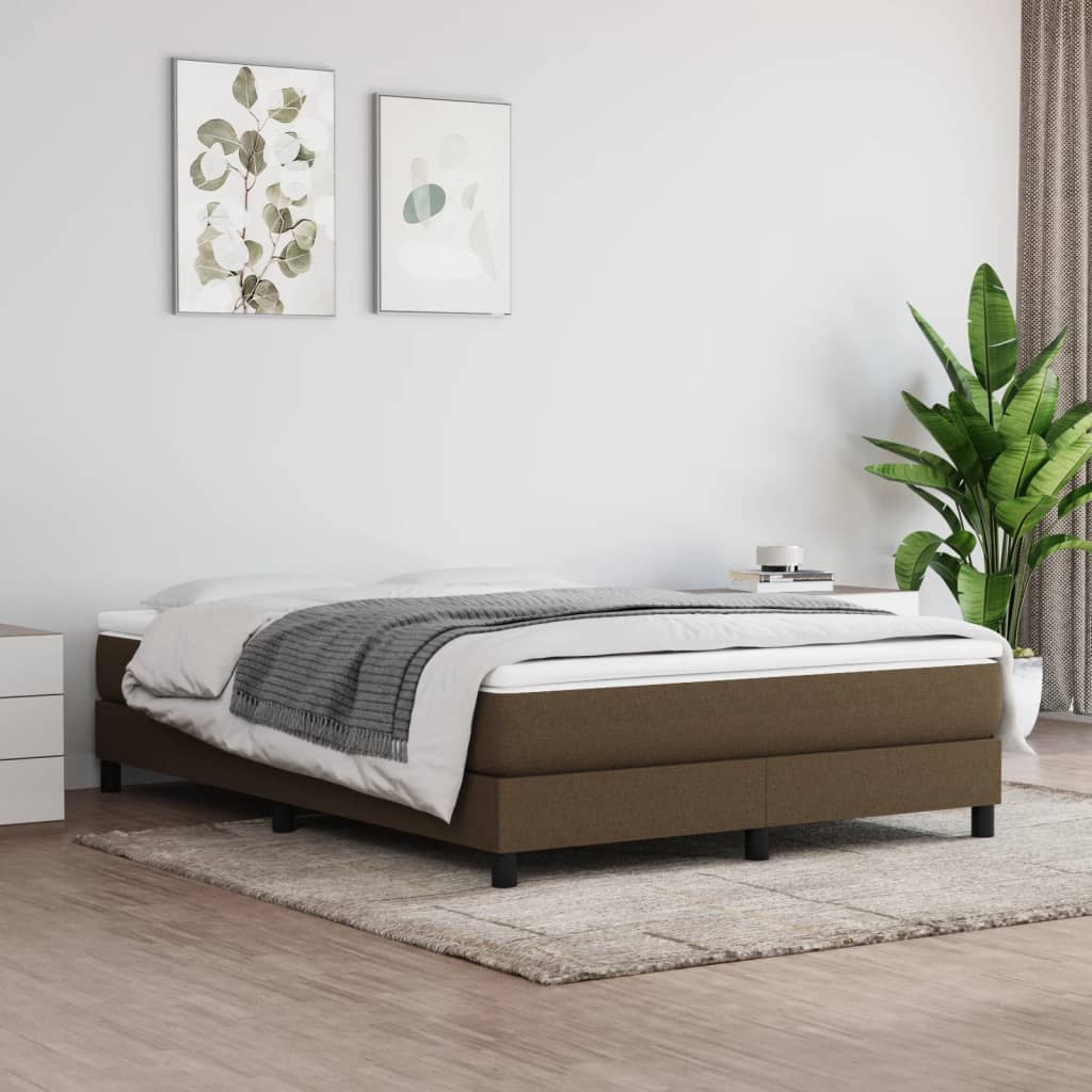Boxspring sengeramme 140x200 cm stof mørkebrun