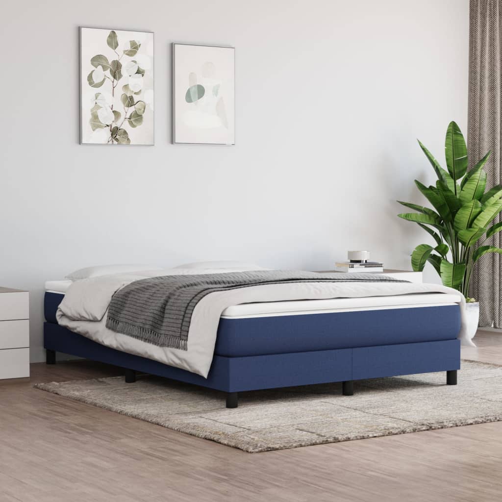 Boxspring sengeramme 140x200 cm stof blå
