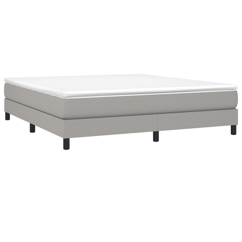 Boxspring sengeramme 160x200 cm stof lysegrå
