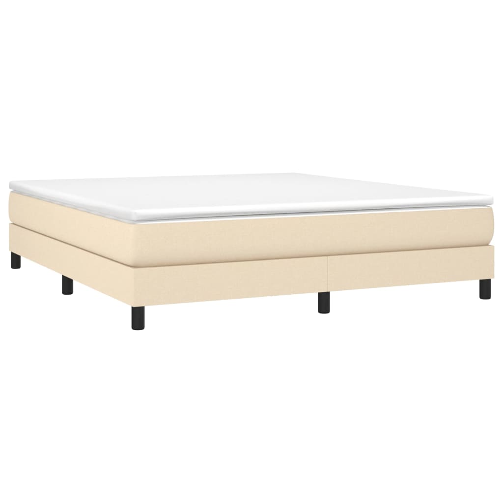Boxspring sengeramme 160x200 cm stof cremefarvet