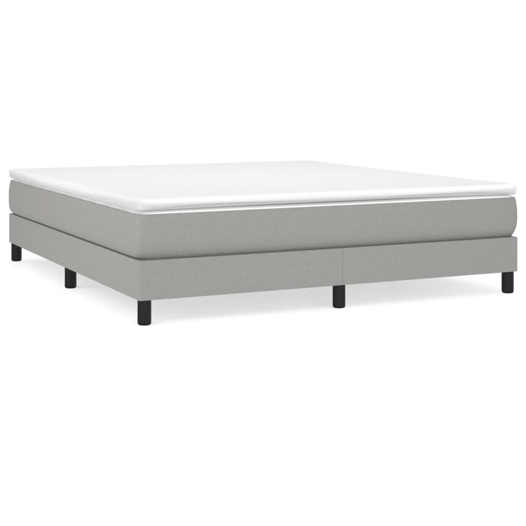 Boxspring sengeramme 180x200 cm stof lysegrå