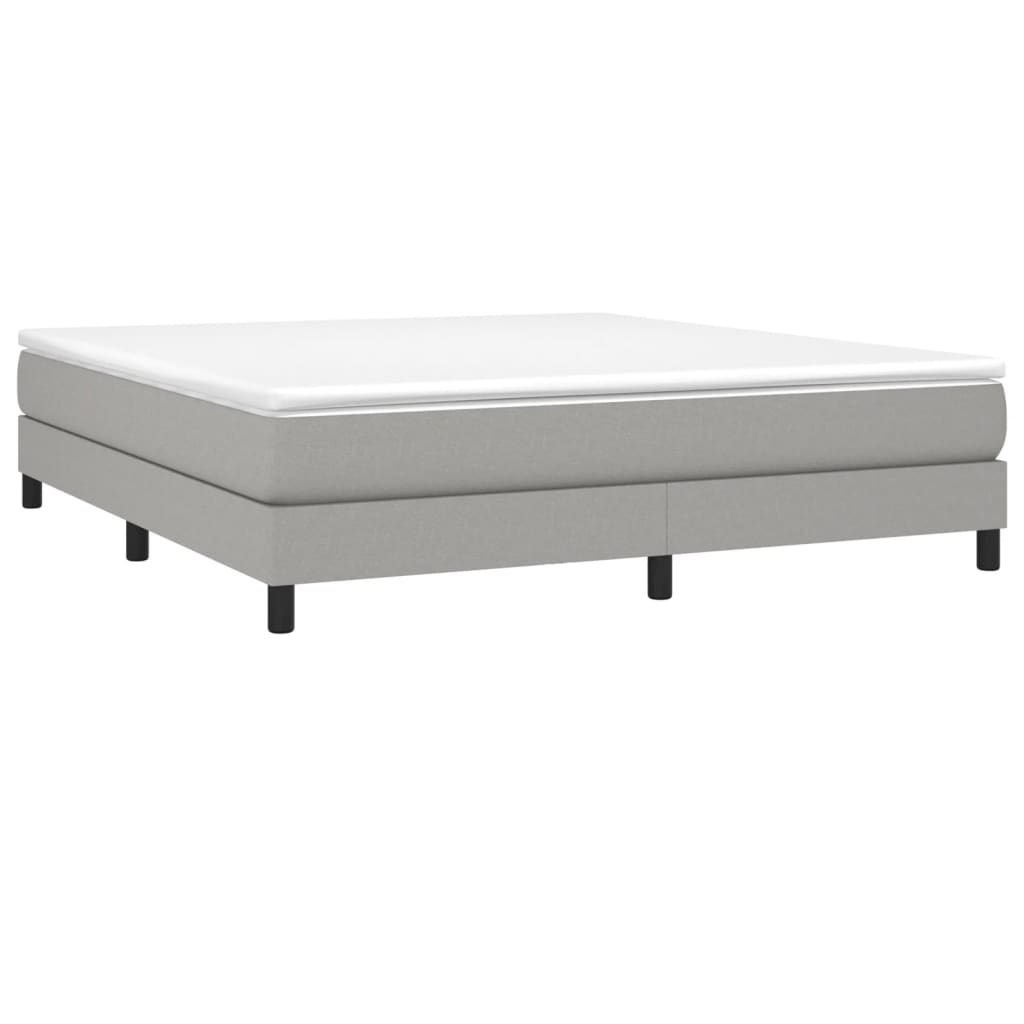 Boxspring sengeramme 180x200 cm stof lysegrå