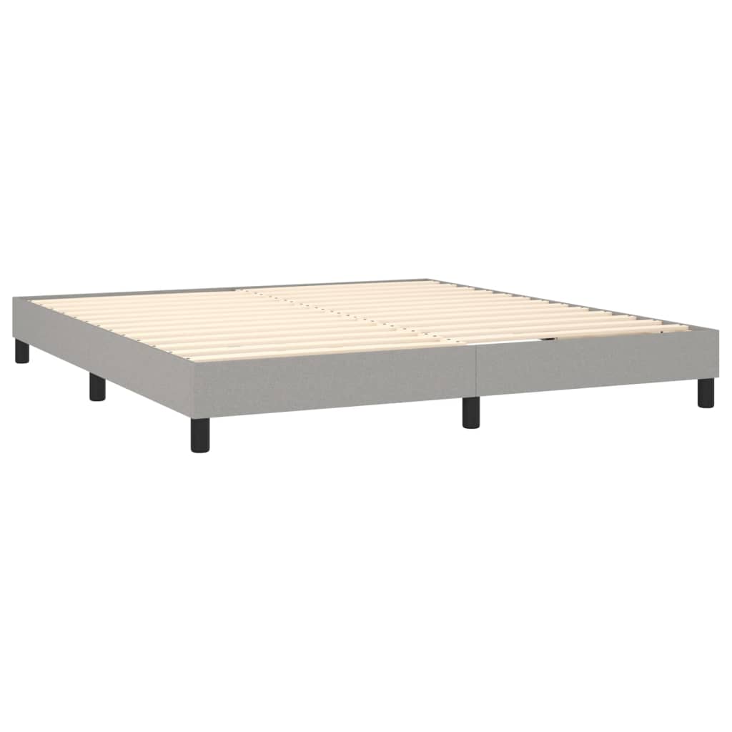 Boxspring sengeramme 180x200 cm stof lysegrå