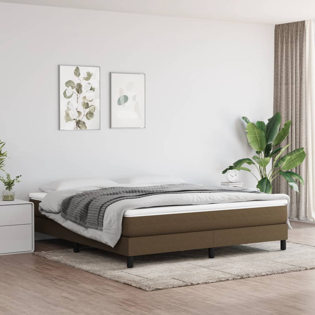 Boxspring sengeramme 180x200 cm stof mørkebrun