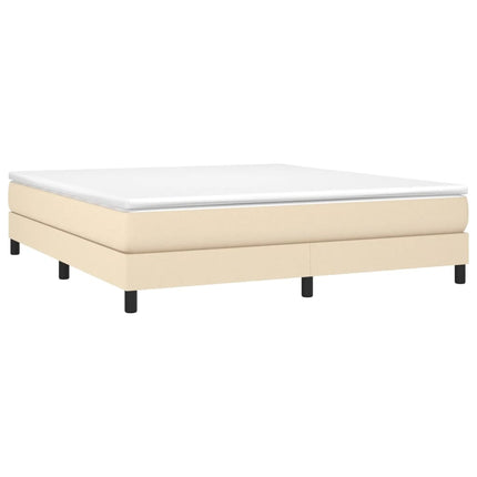 Boxspring sengeramme 180x200 cm stof cremefarvet