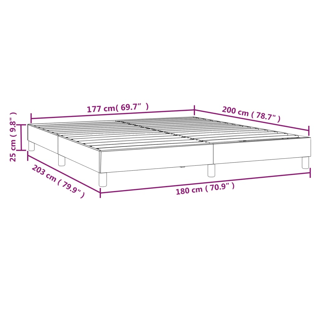 Boxspring sengeramme 180x200 cm stof blå