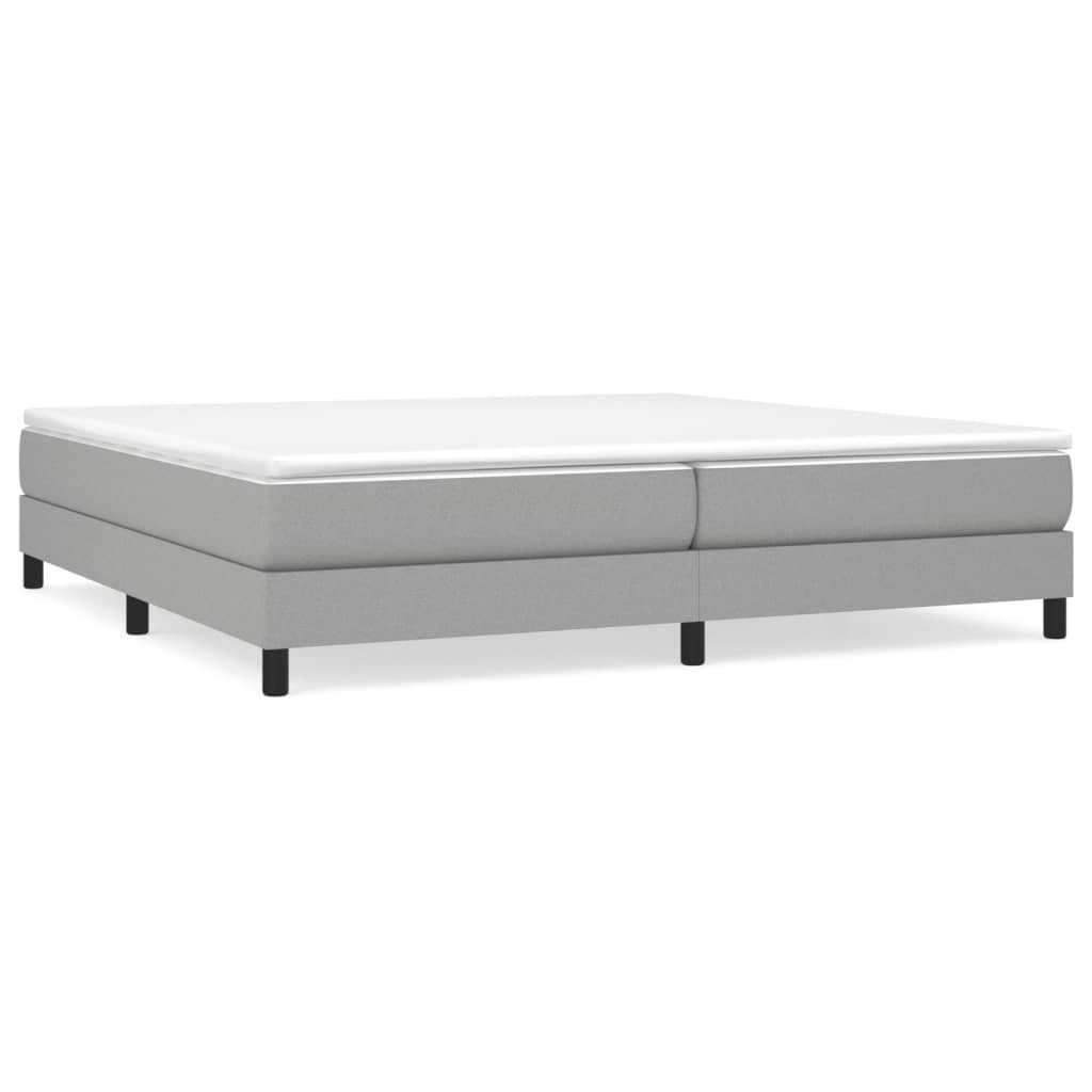Boxspring sengeramme 200x200 cm stof lysegrå