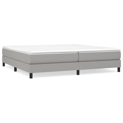 Boxspring sengeramme 200x200 cm stof lysegrå