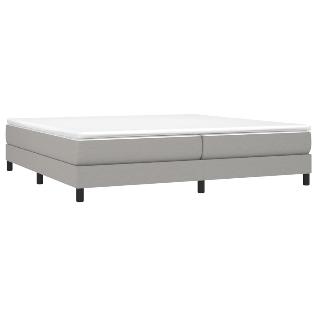 Boxspring sengeramme 200x200 cm stof lysegrå
