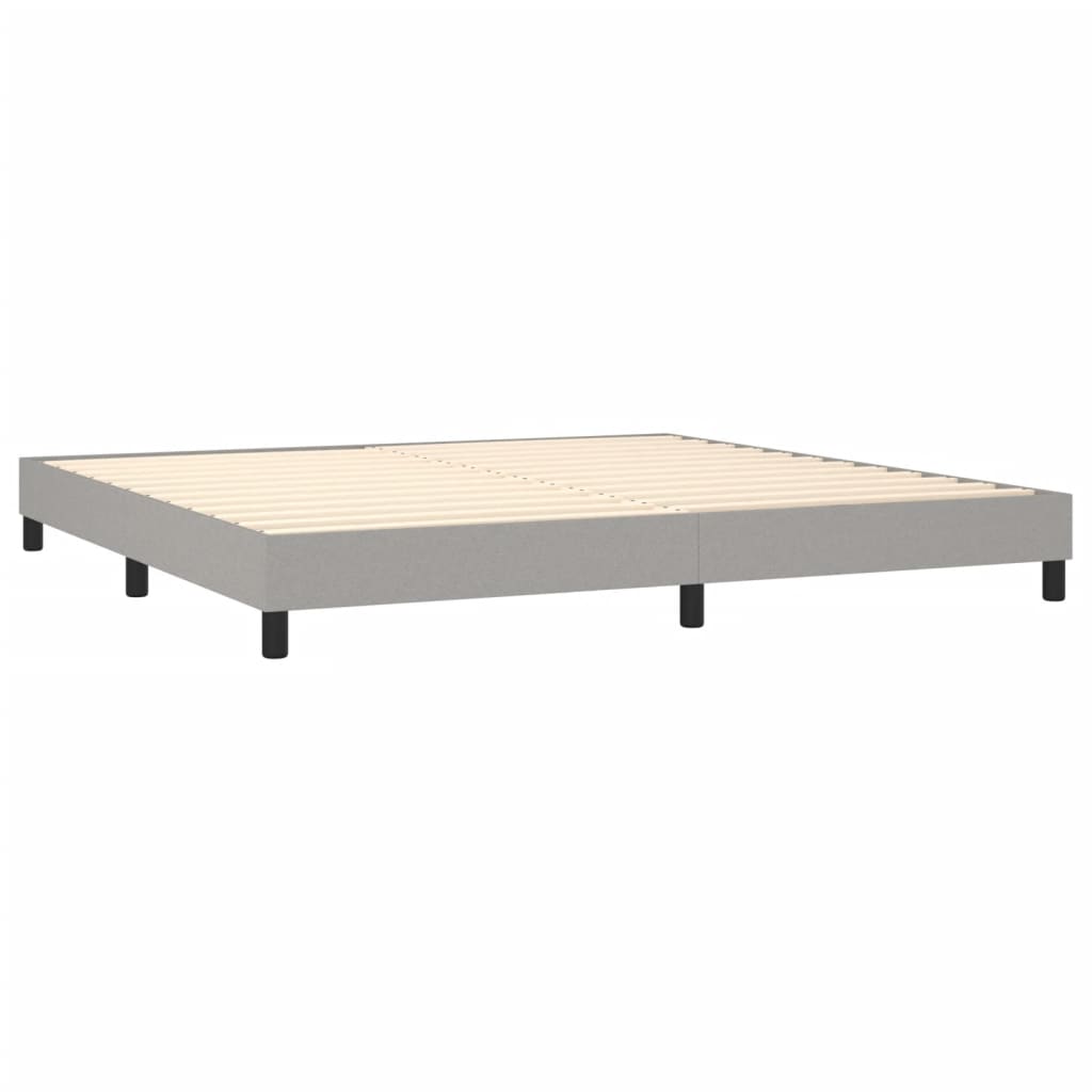 Boxspring sengeramme 200x200 cm stof lysegrå