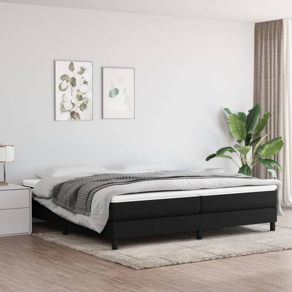 Boxspring sengeramme 200x200 cm stof sort billede