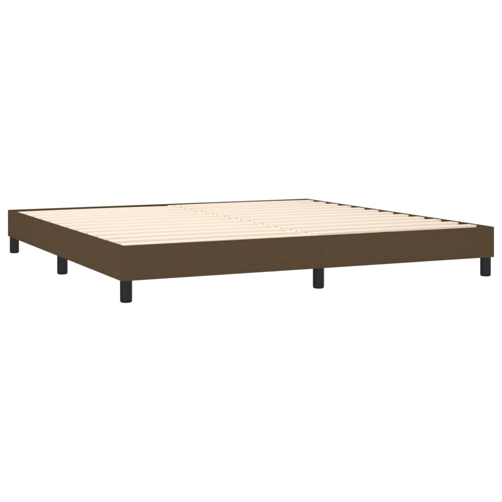 Boxspring sengeramme 200x200 cm stof mørkebrun