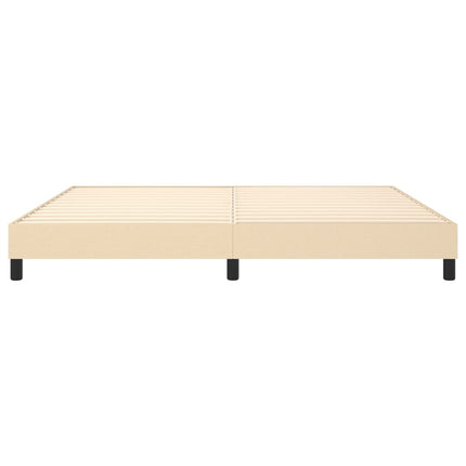 Boxspring sengeramme 200x200 cm stof cremefarvet