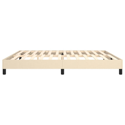 Boxspring sengeramme 200x200 cm stof cremefarvet