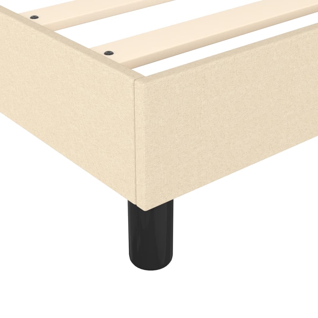 Boxspring sengeramme 200x200 cm stof cremefarvet