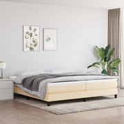 Boxspring sengeramme 200x200 cm stof cremefarvet