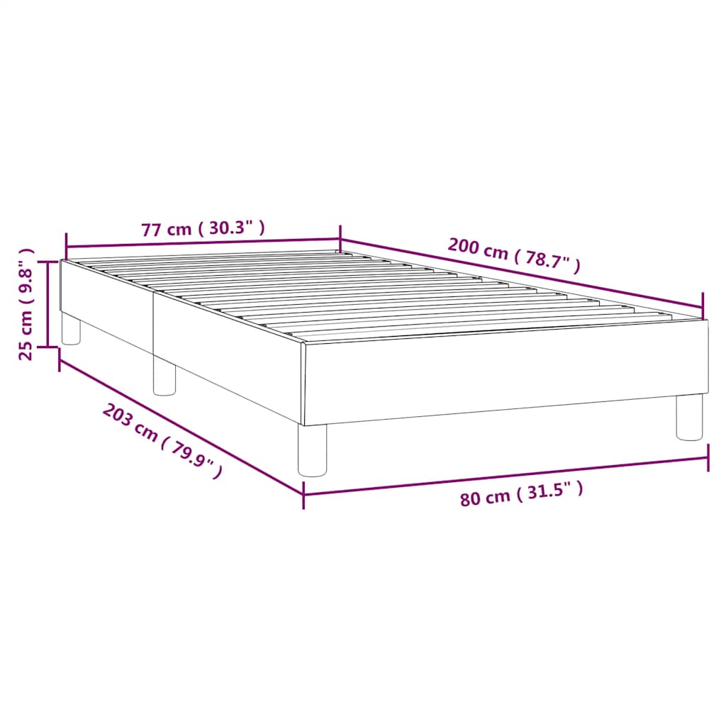 Boxspring sengeramme 80x200 cm stof gråbrun