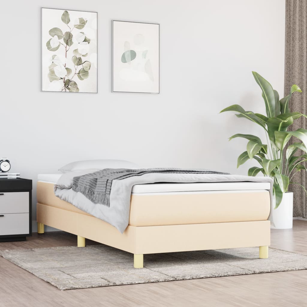 Boxspring sengeramme 80x200 cm stof cremefarvet billede