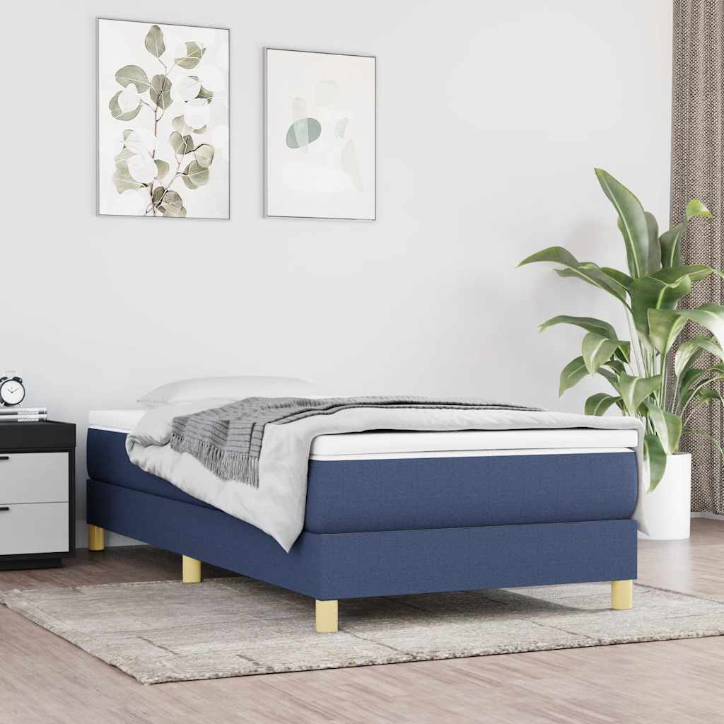 Boxspring sengeramme 80x200 cm stof blå billede