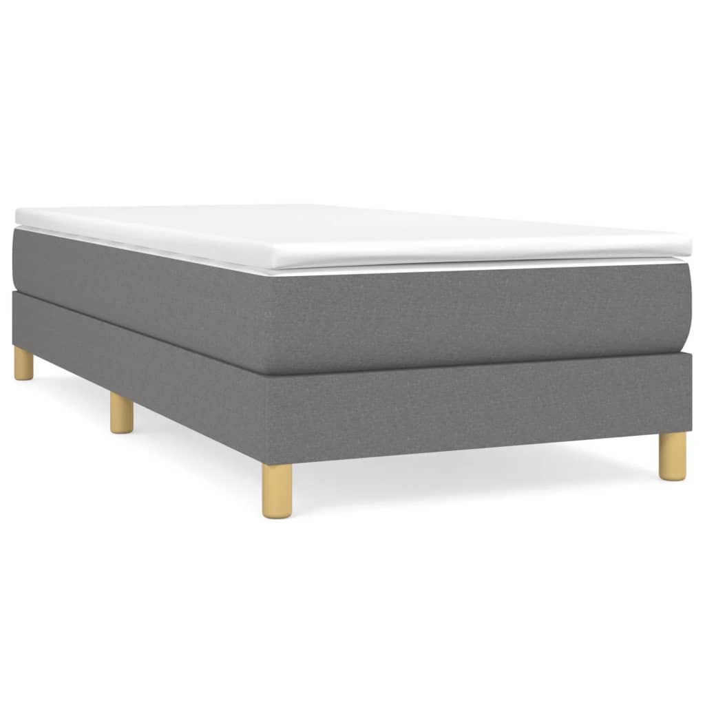 Boxspring sengeramme Mørkegrå 90x190 cm Stof