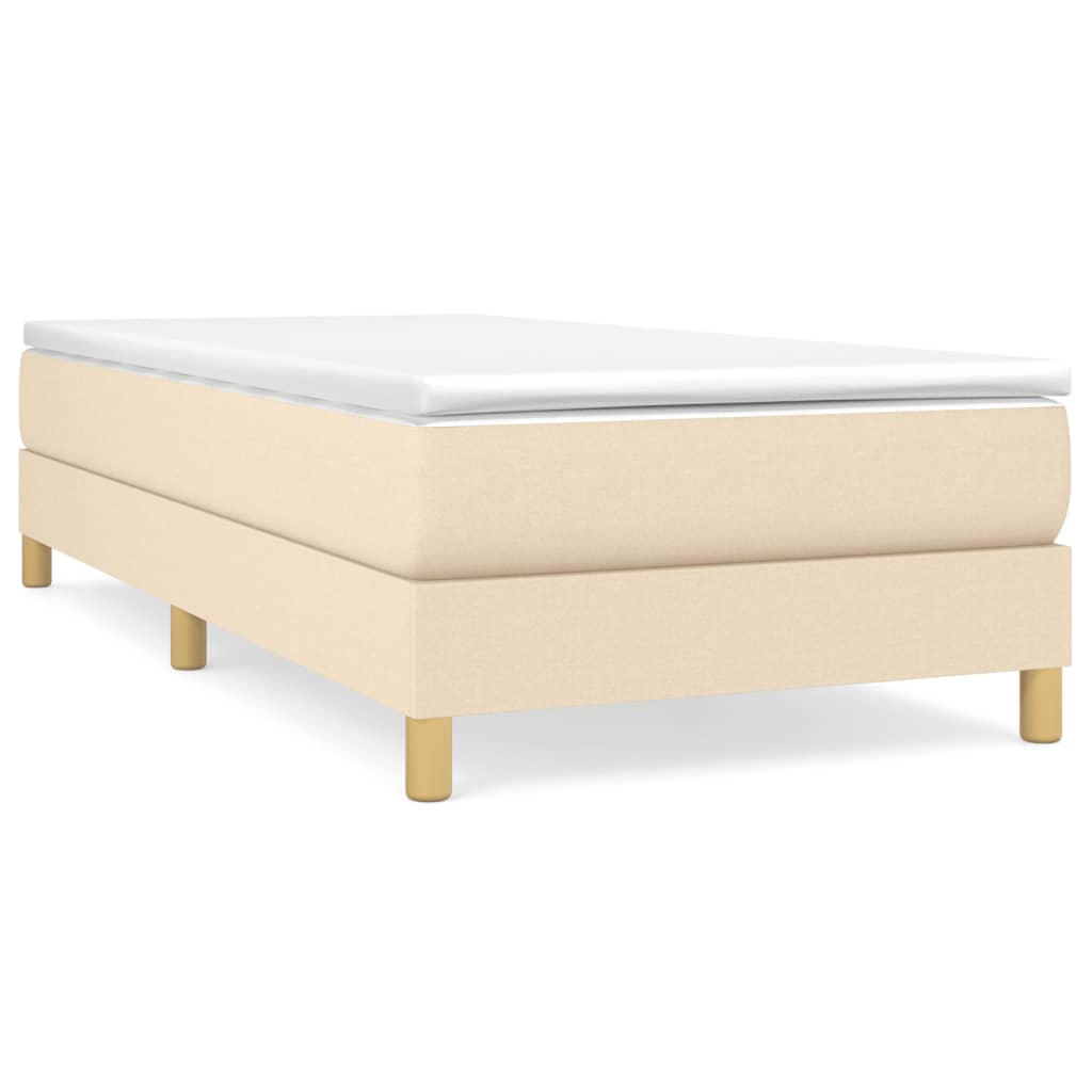 Boxspring sengeramme 90x200 cm stof cremefarvet