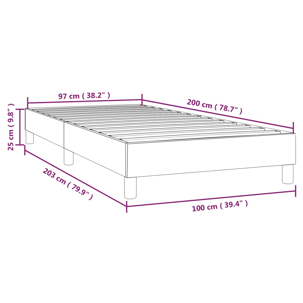 Boxspring sengeramme Sort 100x200 cm Stof