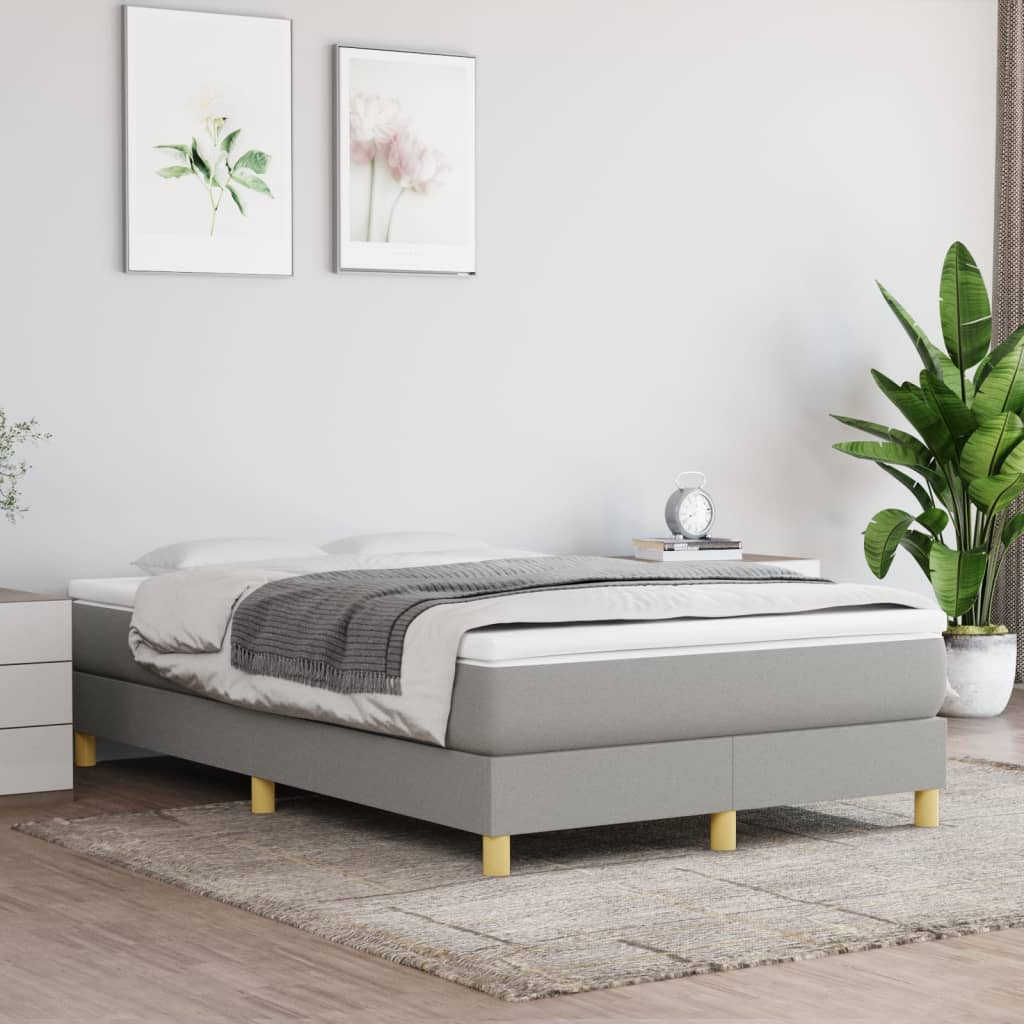 Boxspring sengeramme Lysegrå 120x200 cm Stof