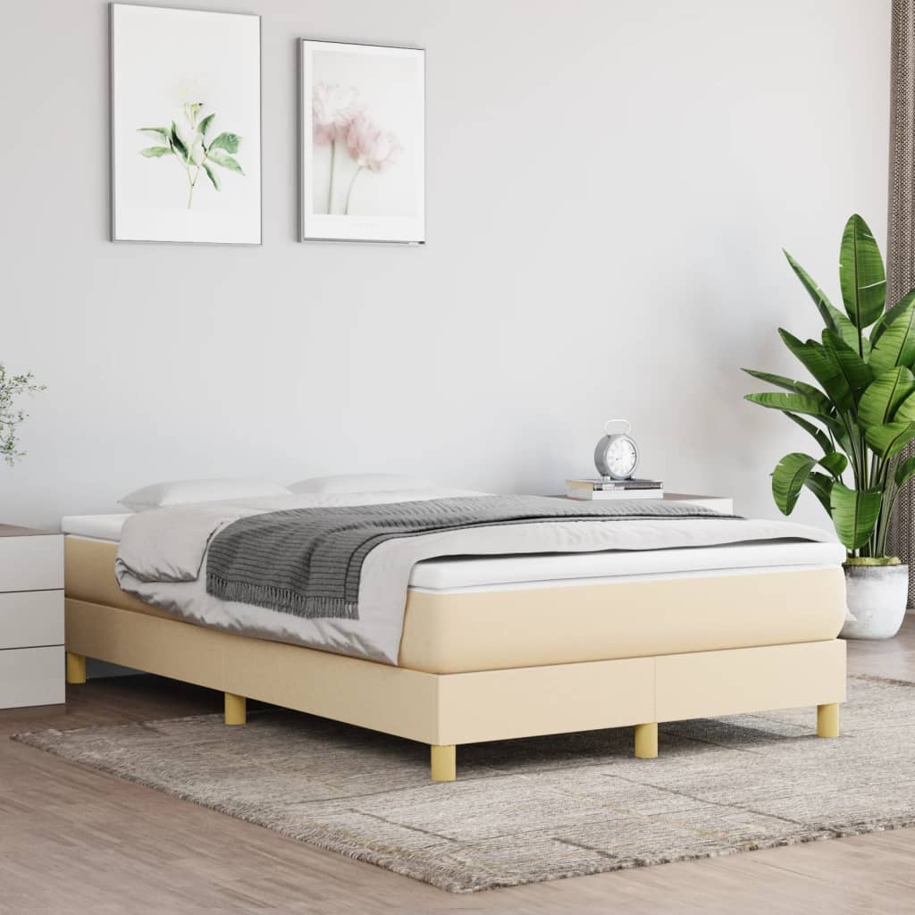 Boxspring sengeramme Creme 120x200 cm Stof