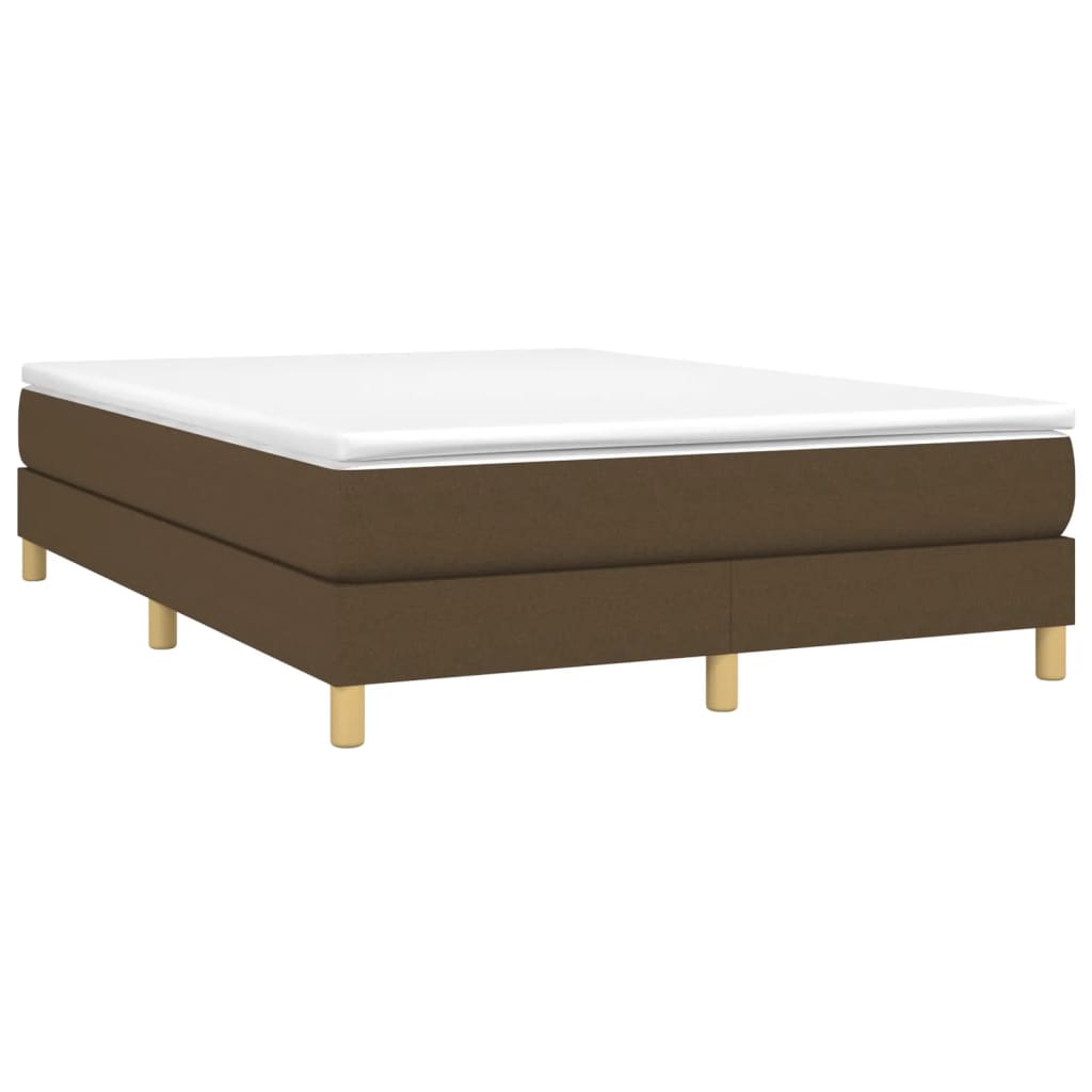 Boxspring sengeramme 140x190 cm stof mørkebrun