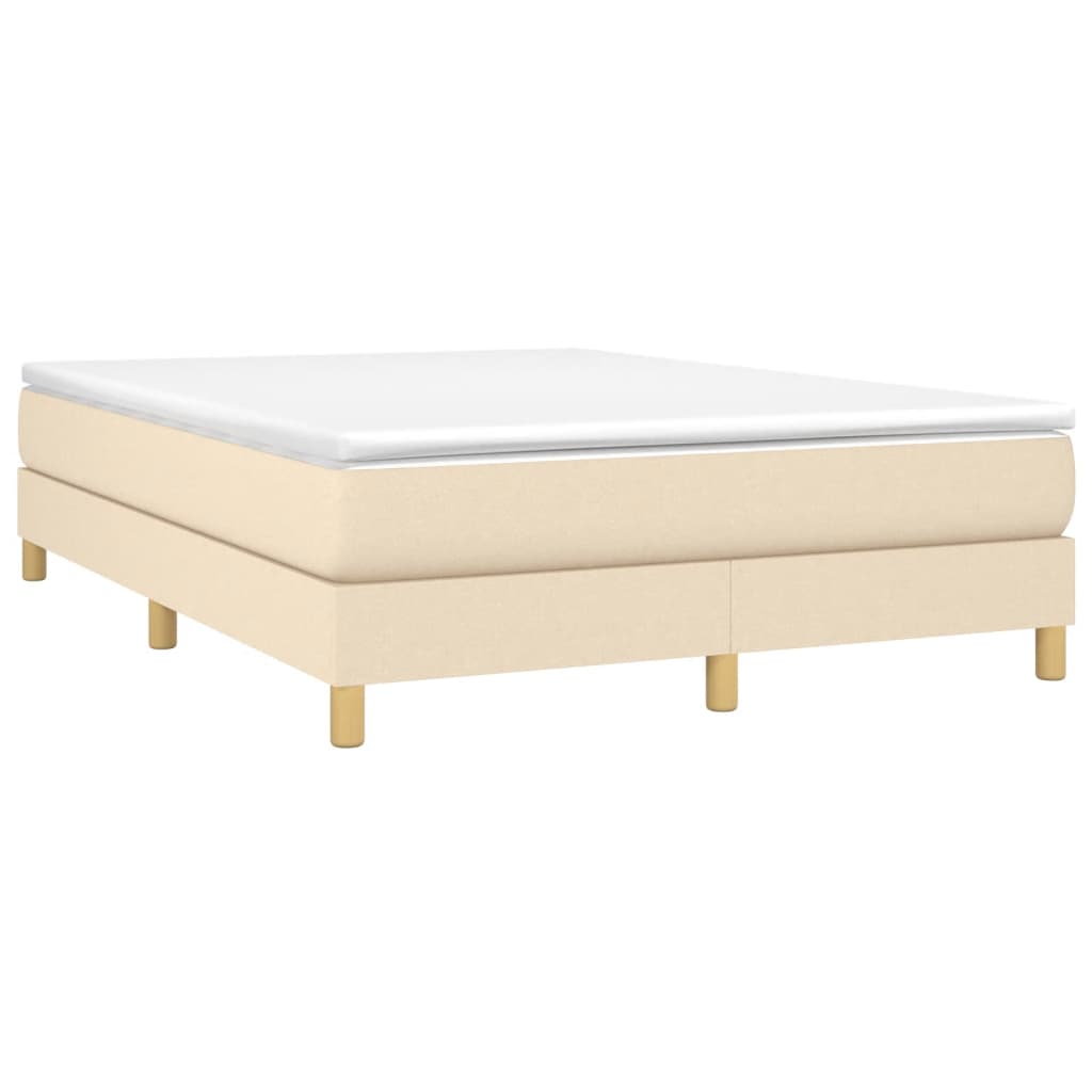 Boxspring sengeramme 140x190 cm stof cremefarvet
