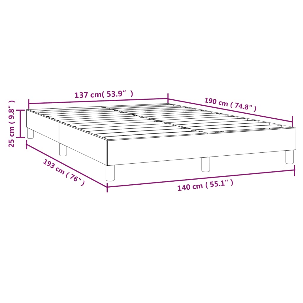 Boxspring sengeramme 140x190 cm stof cremefarvet
