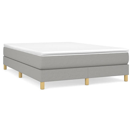 Boxspring sengeramme 140x200 cm stof lysegrå