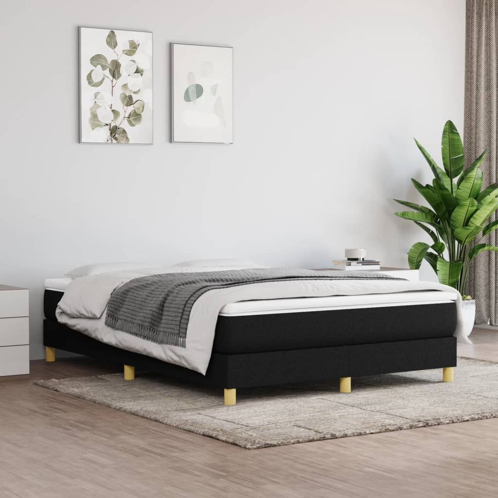 Boxspring sengeramme 140x200 cm stof sort billede