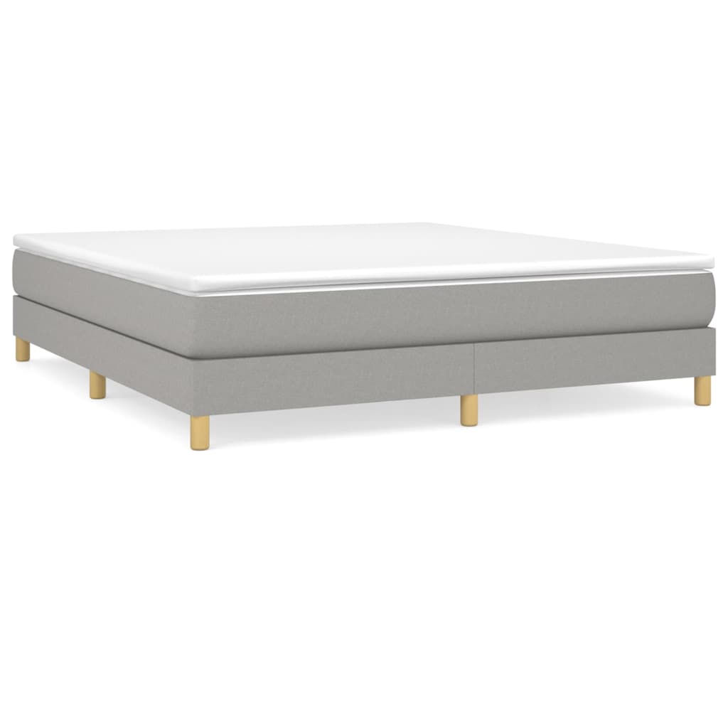 Boxspring sengeramme 160x200 cm stof lysegrå