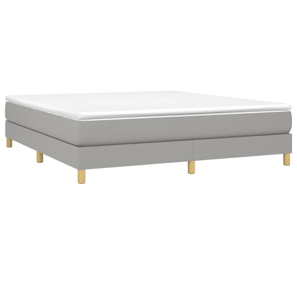 Boxspring sengeramme 160x200 cm stof lysegrå
